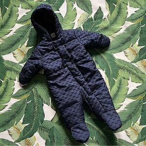 Girls Snowsuit • Starting Out • Navy w/ Velvet Bows • Sz 3-6M • NWT